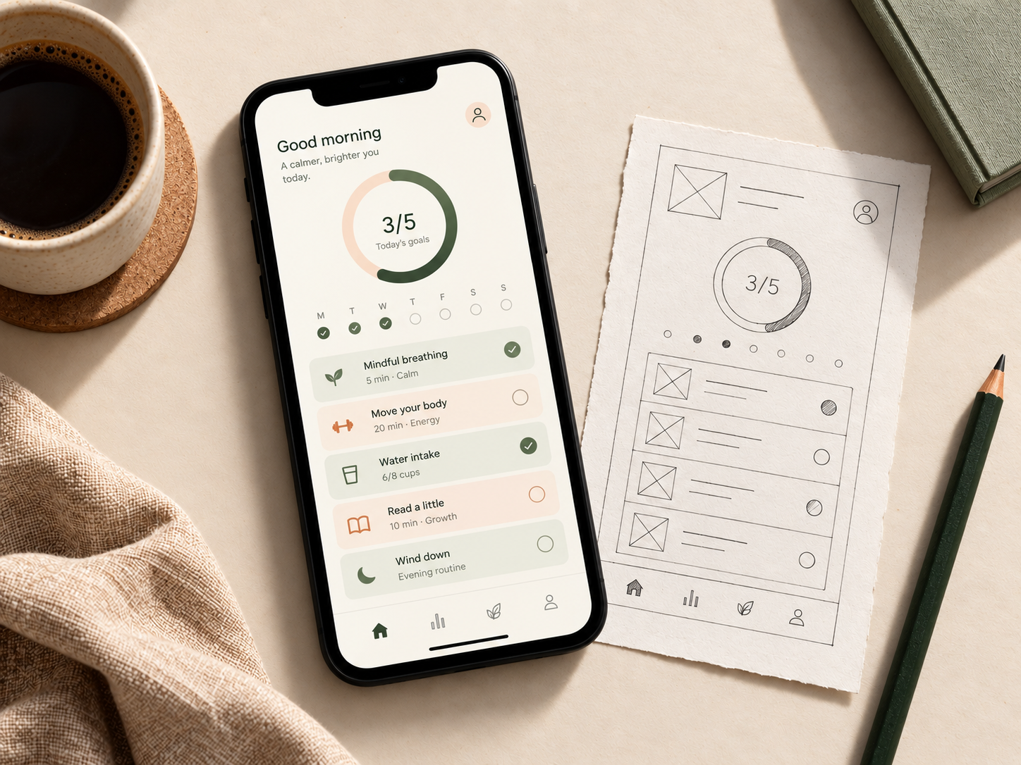 Demo wellness app mockup